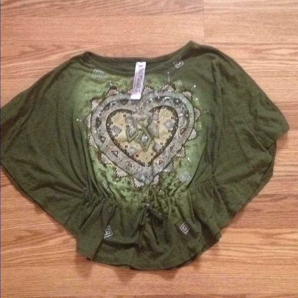 Knitworks olive green shirt